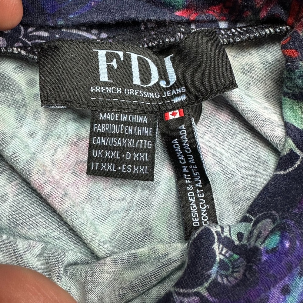 FDJ FRENCH DRESSING JEANS: Mock Neck Long Sleeve Top In Delft Prismatic Size XXL - Picture 10 of 10